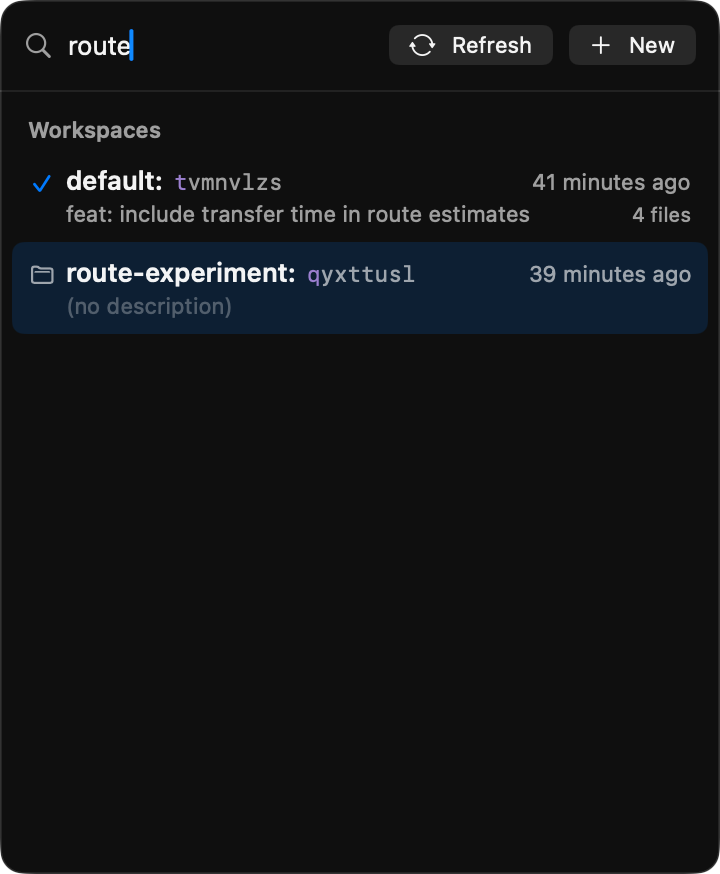 Search workspaces by name