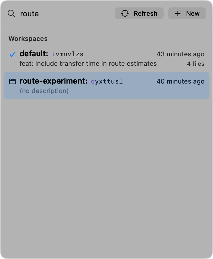 Search workspaces by name